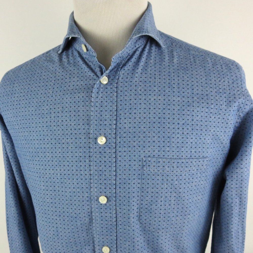 Eton Large Slim Fit Chambray Button Front LS Shirt